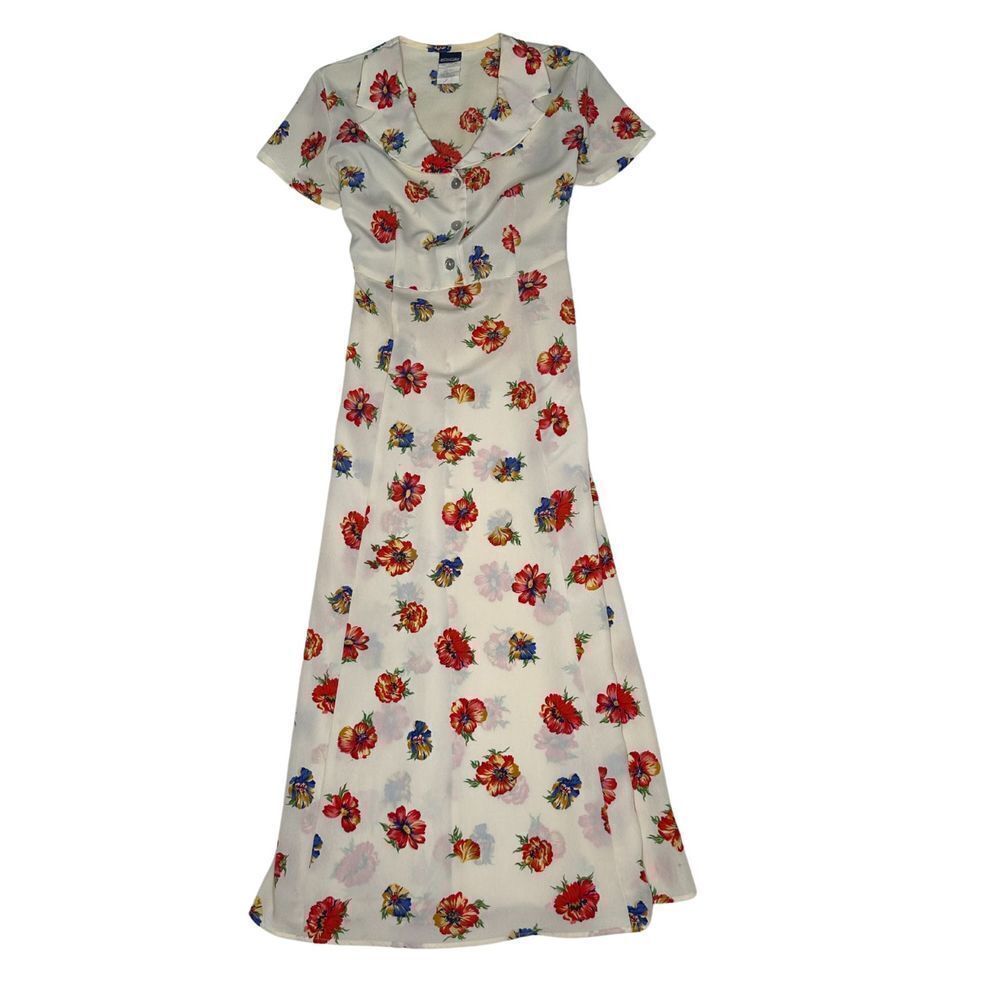 Retro 80's Honors Maxi Floral Dress Size Medium